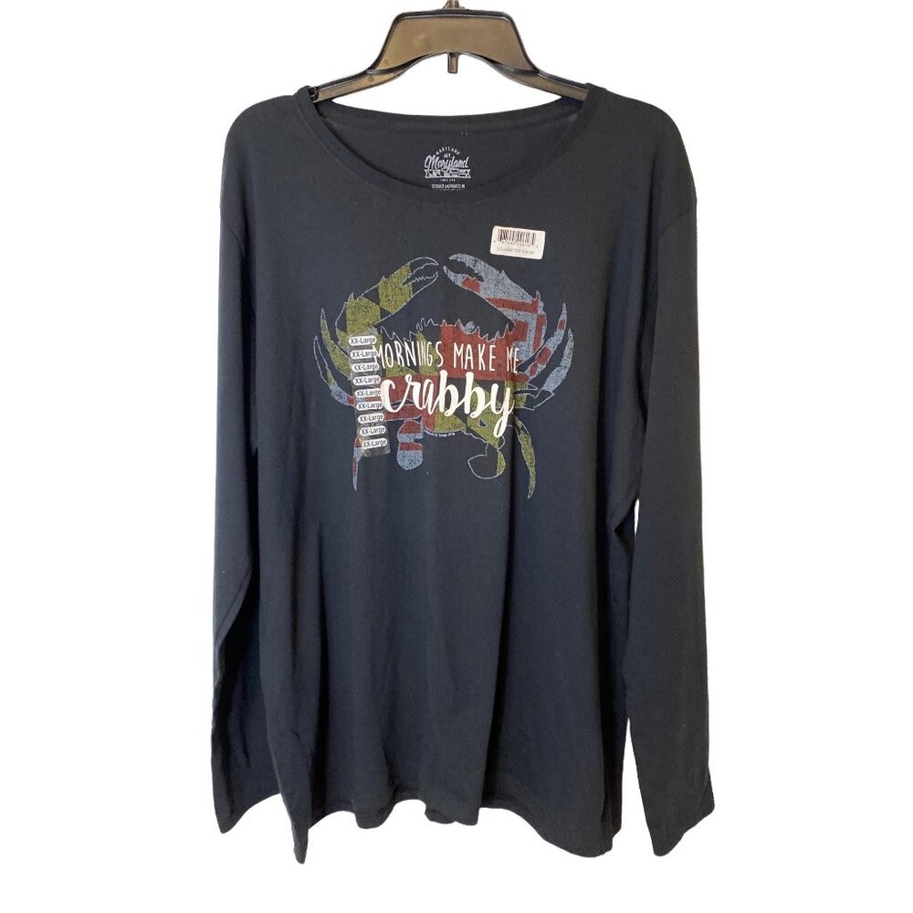My Maryland Men's Black Long Sleeve Graphic Tee Shirt Size XXL NWT